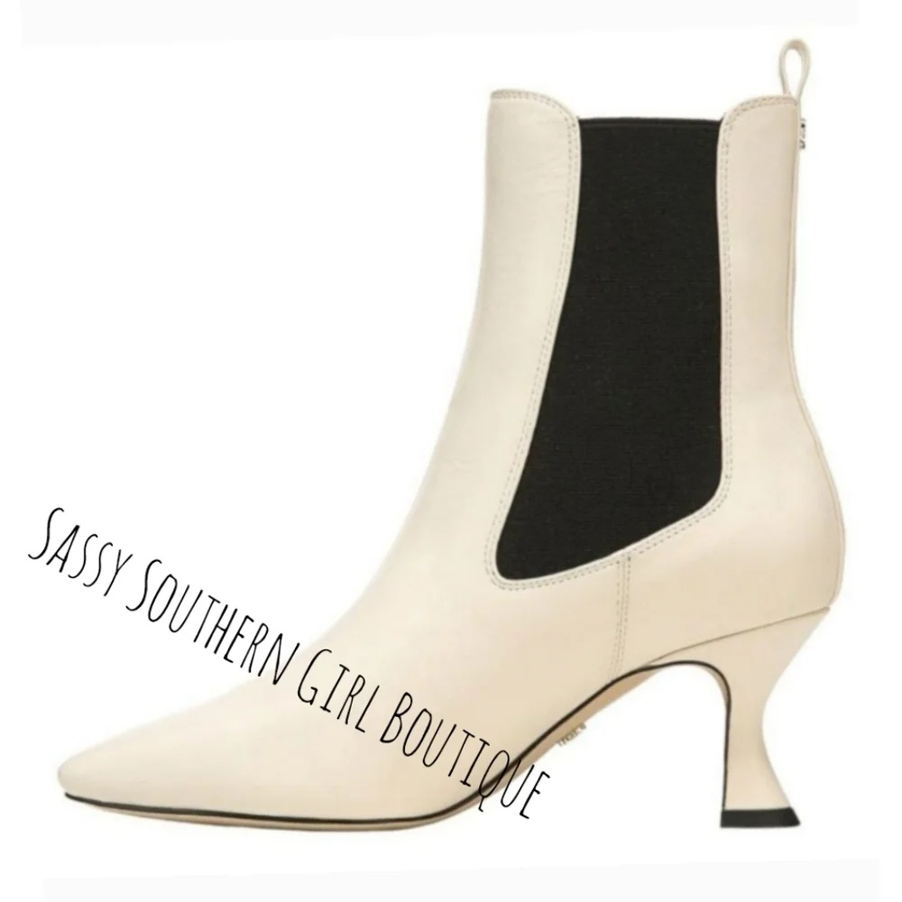 🆕⭐Sam Edelman winter white leather booties